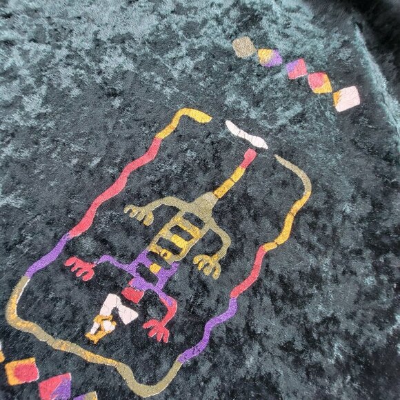 Vintage Brett Alixander Womens Green Crushed Velvet Oversized Tunic Art To Wear - Picture 6 of 7